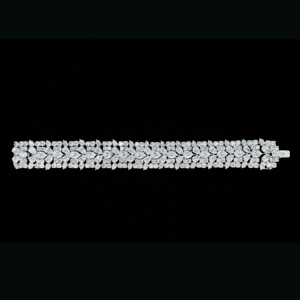 PEDERZANI Diamond Floral Lace Statement Bracelet